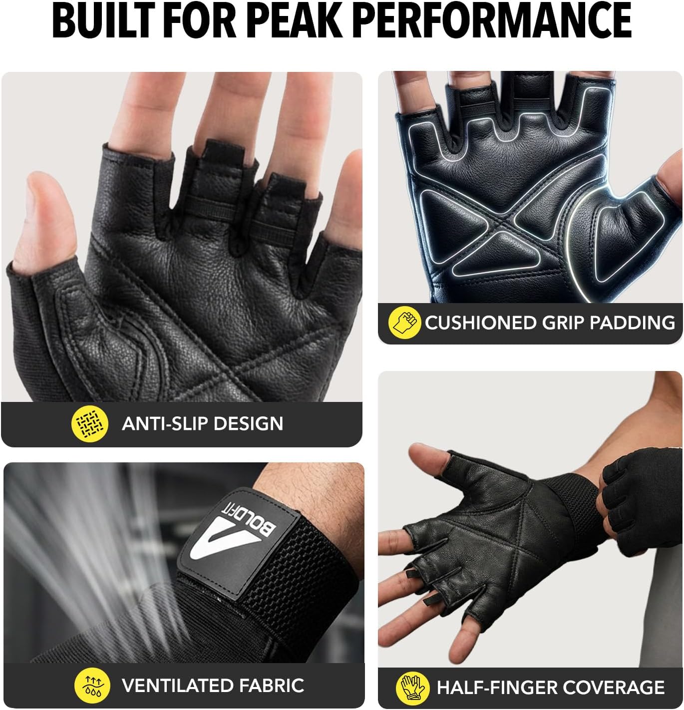 Boldfit Gym Gloves for Men & Women with Wrist Support Accessories for Weightlifting, Training, Exercise, Cycling Gloves, Bike Riding Gloves WN420