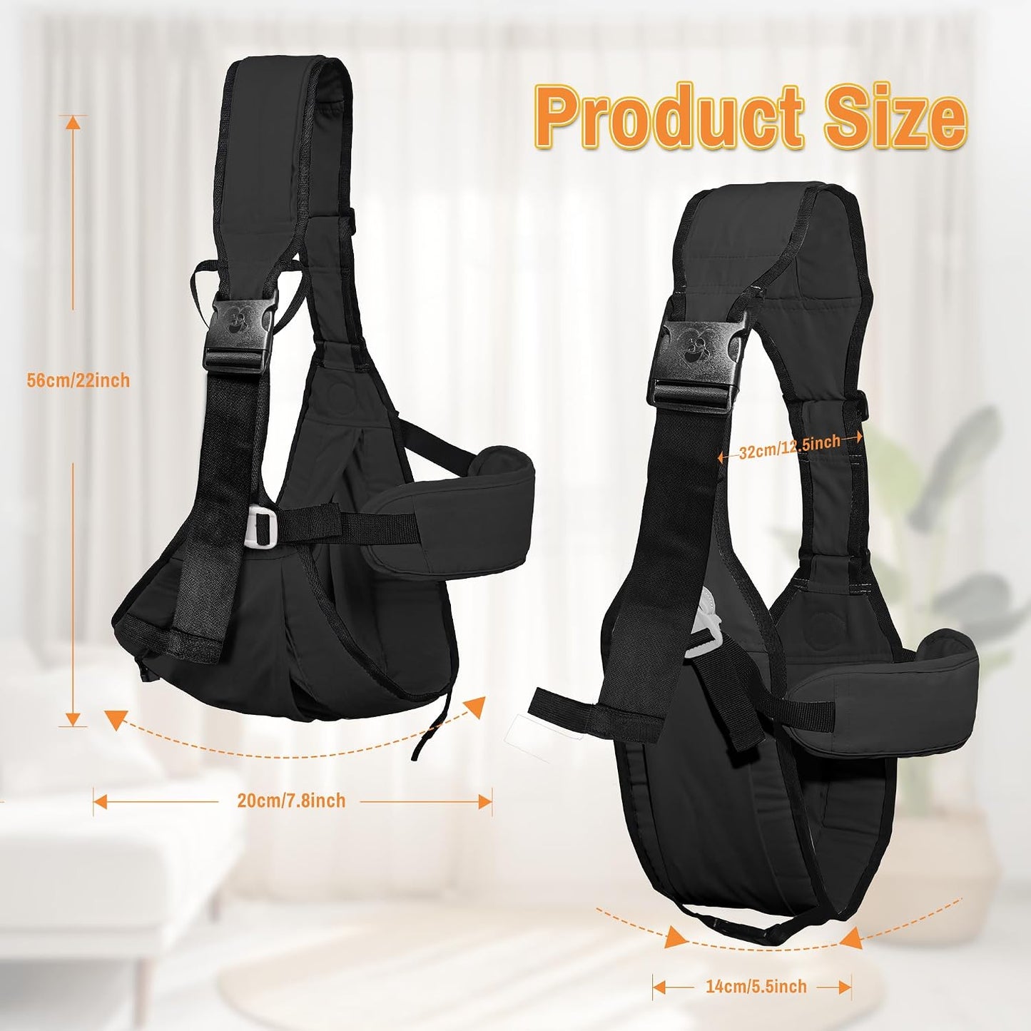 Baby Carrier Newborn to Toddler,Adjustable & Lightweight Baby Sling Carrier,Toddler Carrier 25-60 lbs,Ideal for Home,Shopping,and Travel WN420