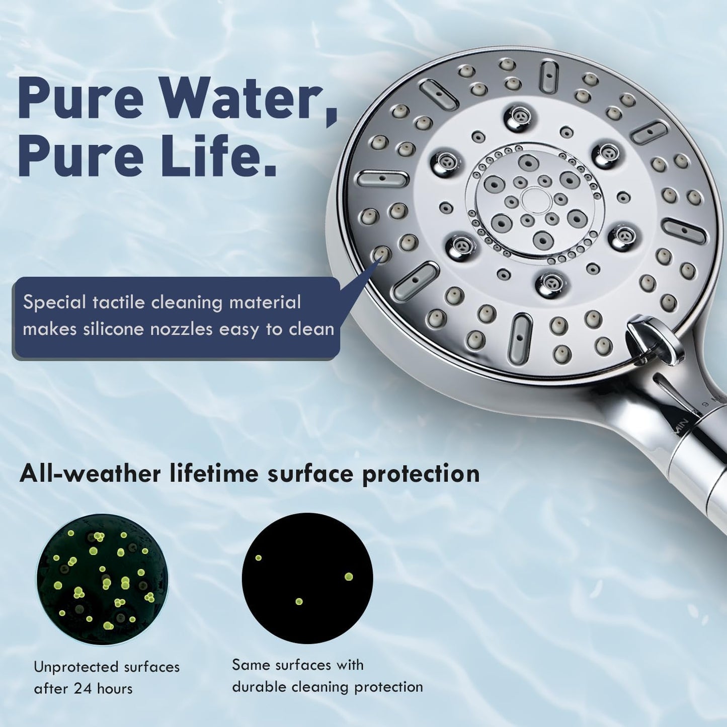 CWPW Filtered Shower Head with Handheld,High Pressure 9-Spray Showerhead - Water Softener with Filter Beads for Hard Water,Removes Chlorine, Reduces Dry & Itchy Skin,Anti-Clog Nozzles,Flow Regulation WN420