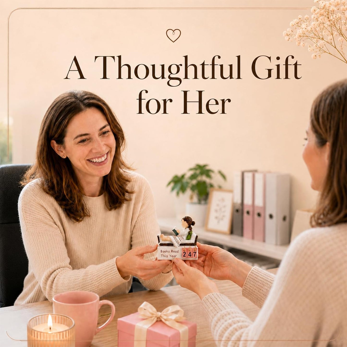 Books Read This Year Counter, Book Lovers Gifts for Women Readers, Bookish Gifts for Bookworms, Reading Tracker with Number Tiles, Bookshelf Decor, Book Accessories for Reading Lovers BST202