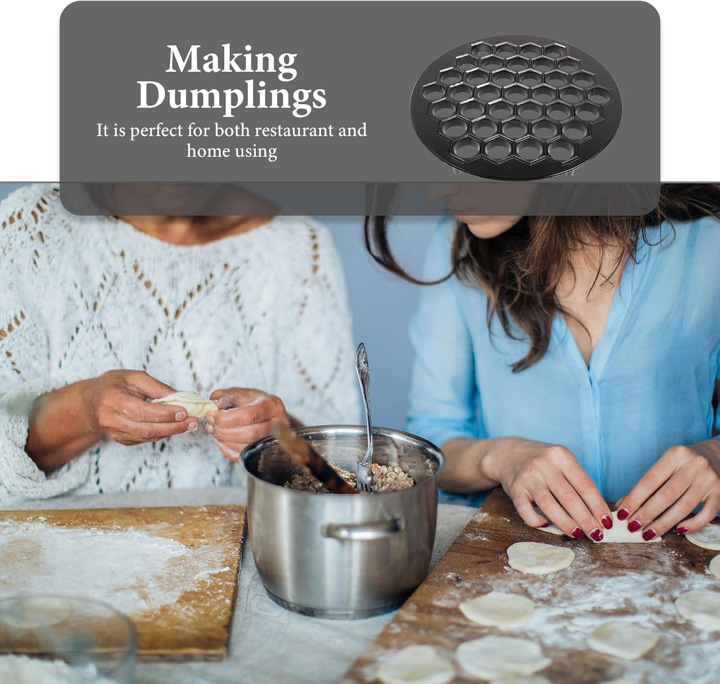 STOBAZA Dumpling Maker 37-Hole Dumpling Skin Mold Press 10.23 Inch Kitchen Tool for Fast Jiaozi Making Home and Restaurant Use 1 Pack BST202