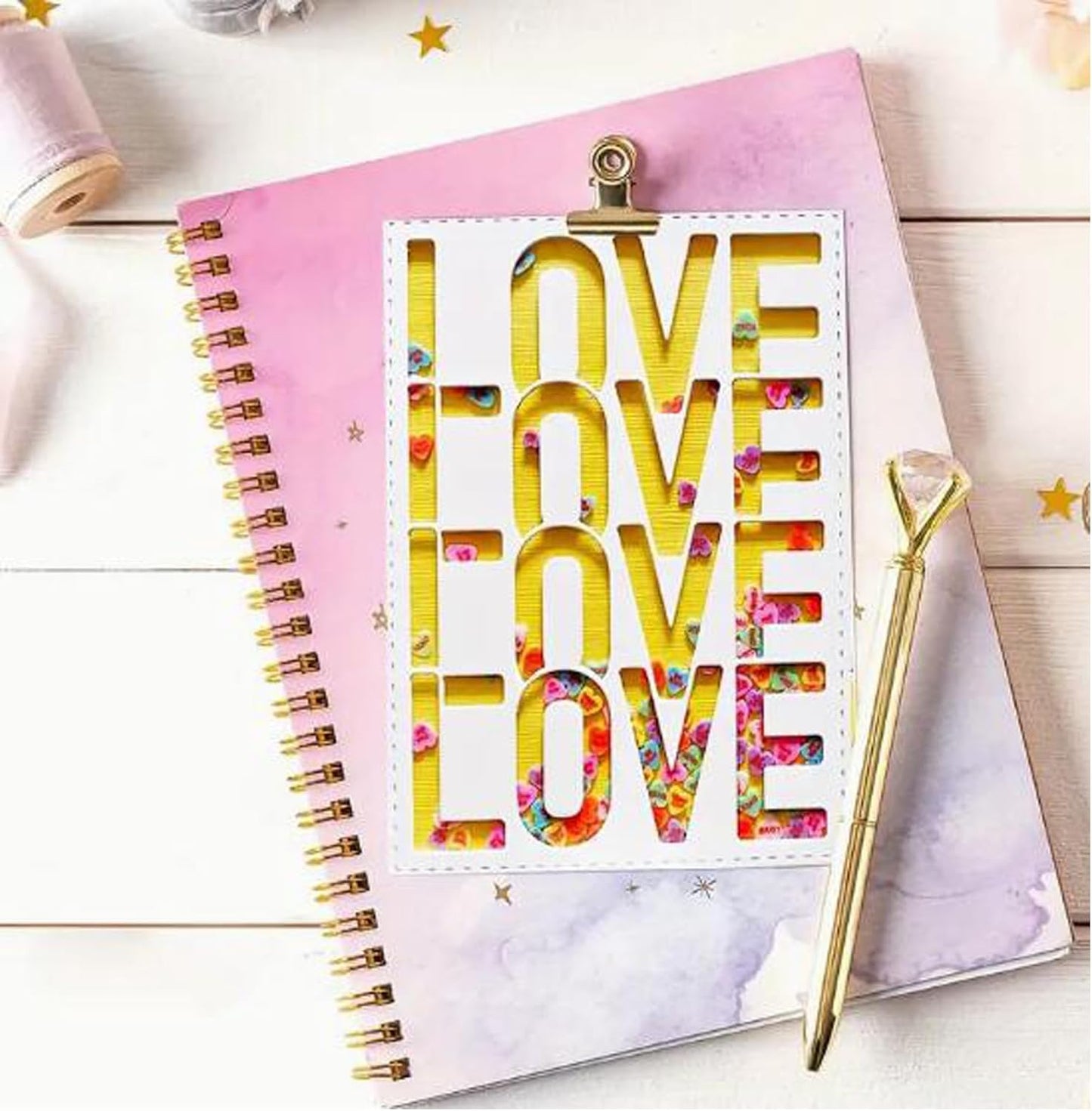 Valentine's Day Love Frame Metal Die Cuts,Happy Valentine's Day Love Square Frame Cutting Dies Cut Stencils for DIY Invitation Card Scrapbooking Album Decorative Embossing Paper Dies Card Making BST326L