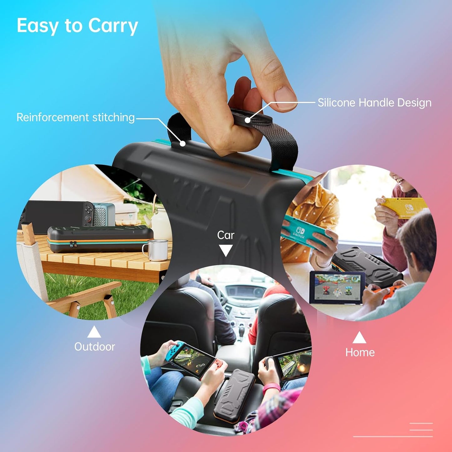 Hosanwell Switch2 13 in 1 Accessories Set for 2025 Nintendo Switch2 Model,Switch2 Hard Carrying Case with Switch2 Protective Case,8 Thumb Grip,2 Screen Protector,1 Stand WN420