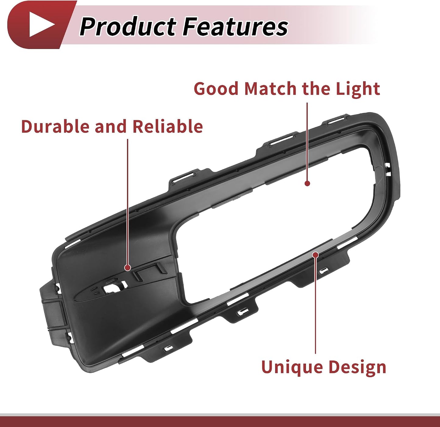 Fog Light Grill Front Lower Bumper Fog Light Cover Inserts for BMW X5 2007-2010 ABS No.51117172449 Black WN420