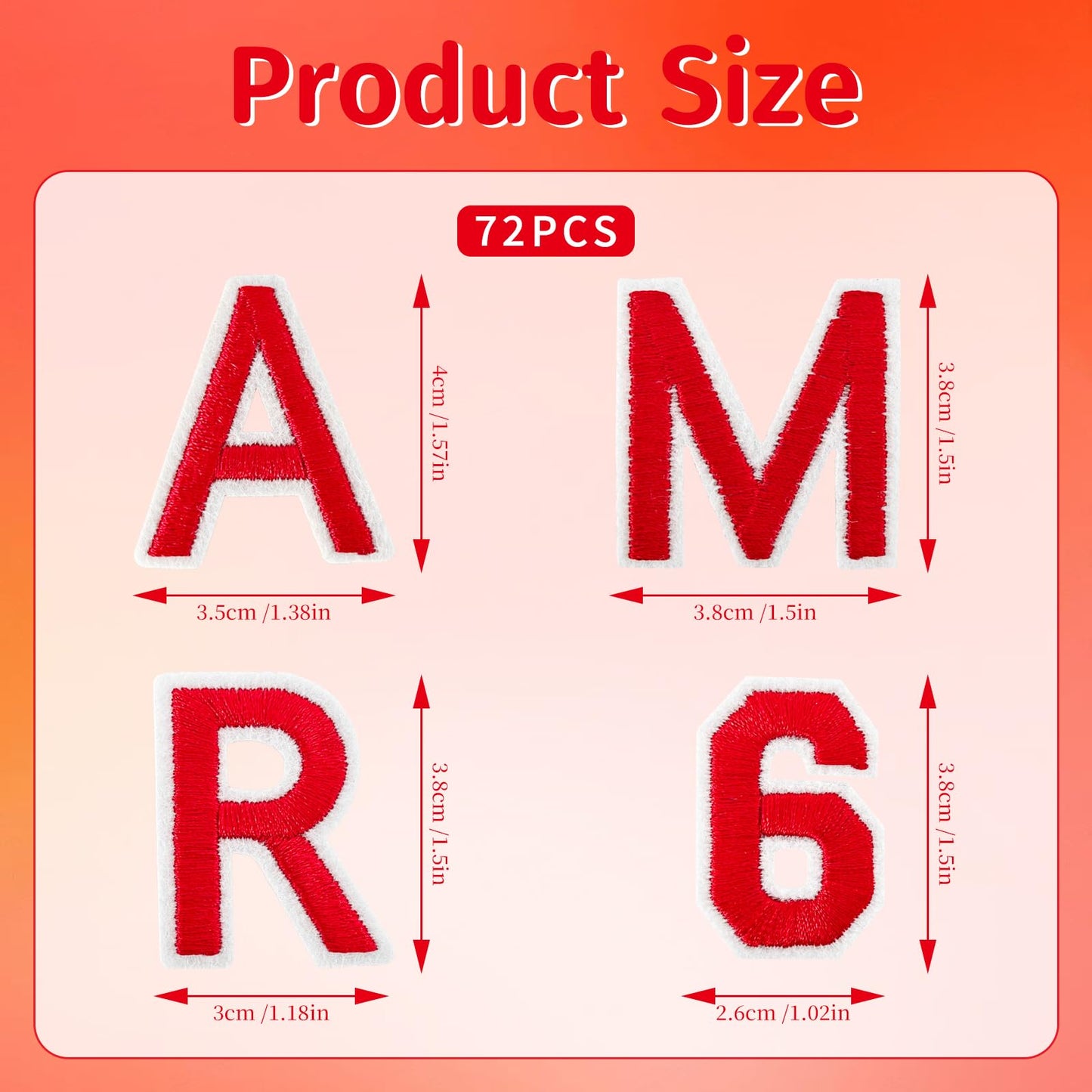 72Pcs Iron on Number and Letter Patches, Numbers 0-9, Letters A-Z Embroidered Applique Patches for Clothes, Skirts, Hats, Socks - Black BST220
