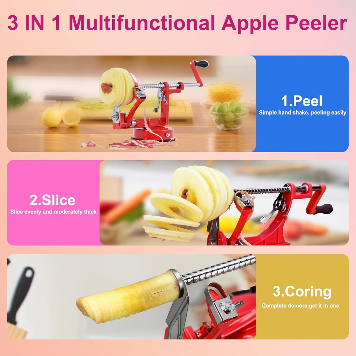 Apple Peeler, Slicer Corer Potato Peelers 3 In 1 16