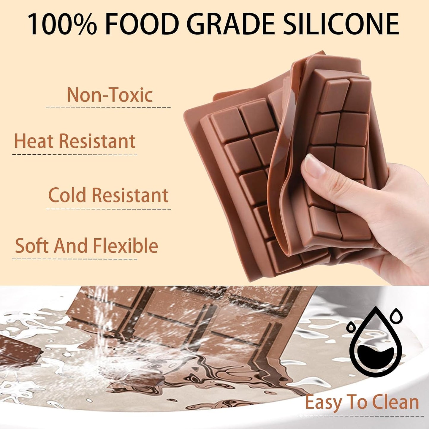 Chocolate Mold,6 Cavity Chocolate Molds Silicone,Silicone Chocolate Mold Used For Making Chocolate Pistachio Chocolate Bar(1pcs) WN420