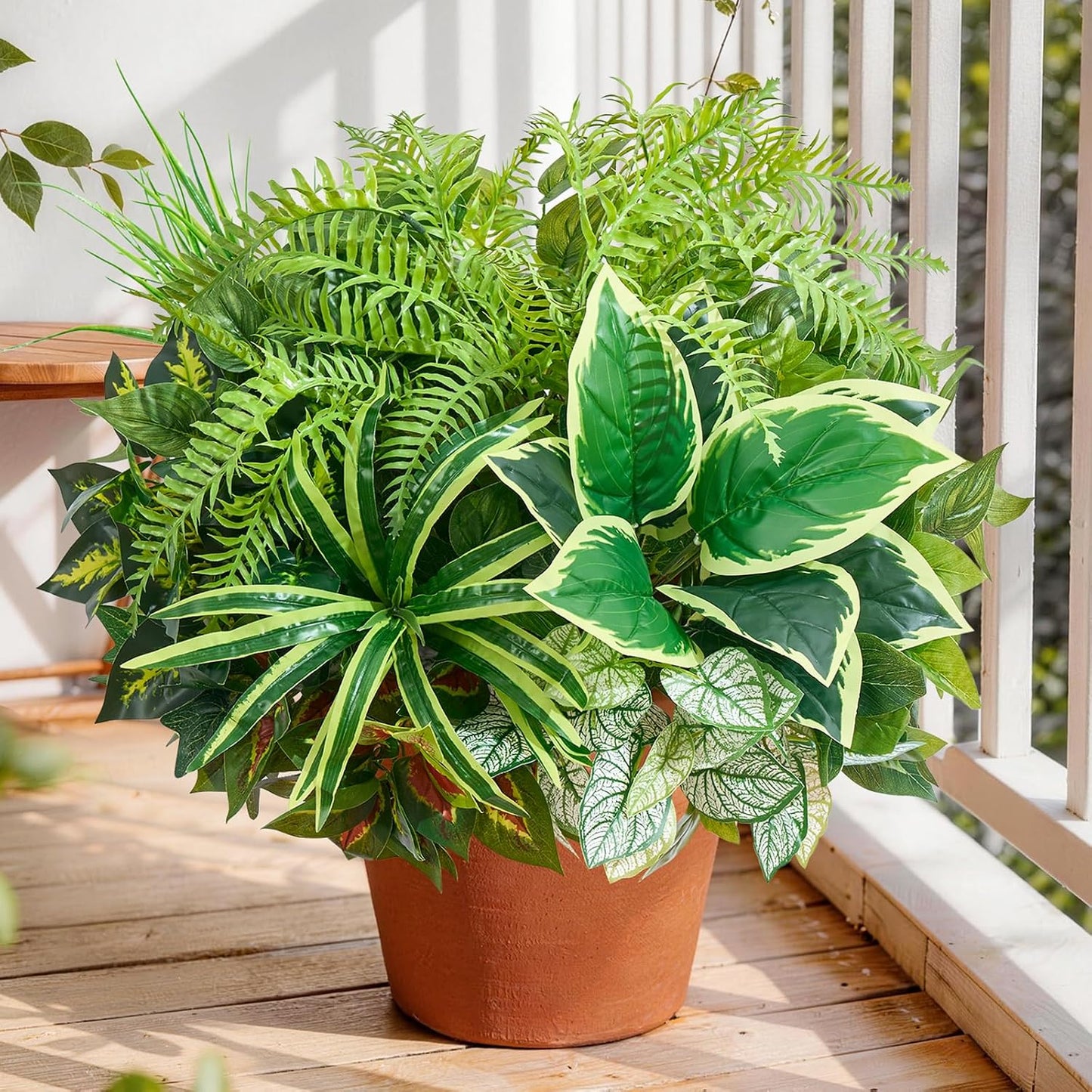 Artificial Plants Outdoor 12PCS UV Resistant Fake Greenery | Highly Realistic Faux Plant Outside with Stems for Front Proch Garden Patio Planters Window Boxes Home Decor BST326H