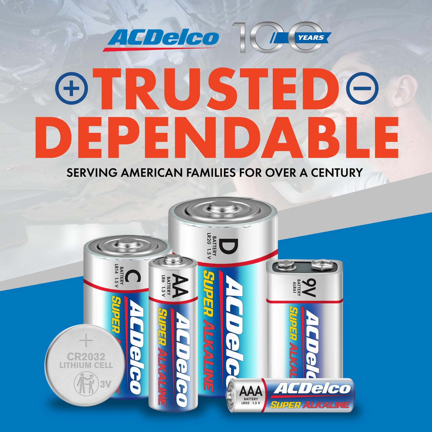 ACDelco 100-Count AA Batteries, Maximum Power Super Alkaline Battery, 10-Year Shelf Life, Recloseable Packaging