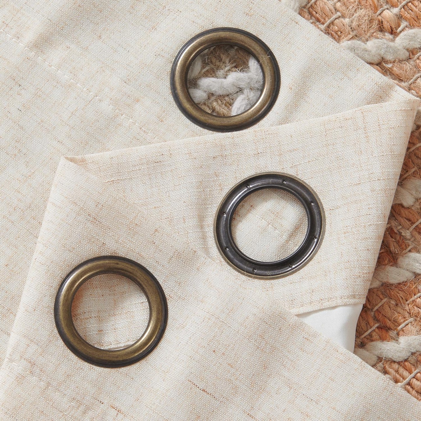jinchan Room Darkening Curtains 90 Inch Length 2 Panels Set Linen Lined Curtains for Living Room Bedroom Farmhouse Grommet Thermal Insulated Drapes Light Locking for Door Window 50x90 Inch