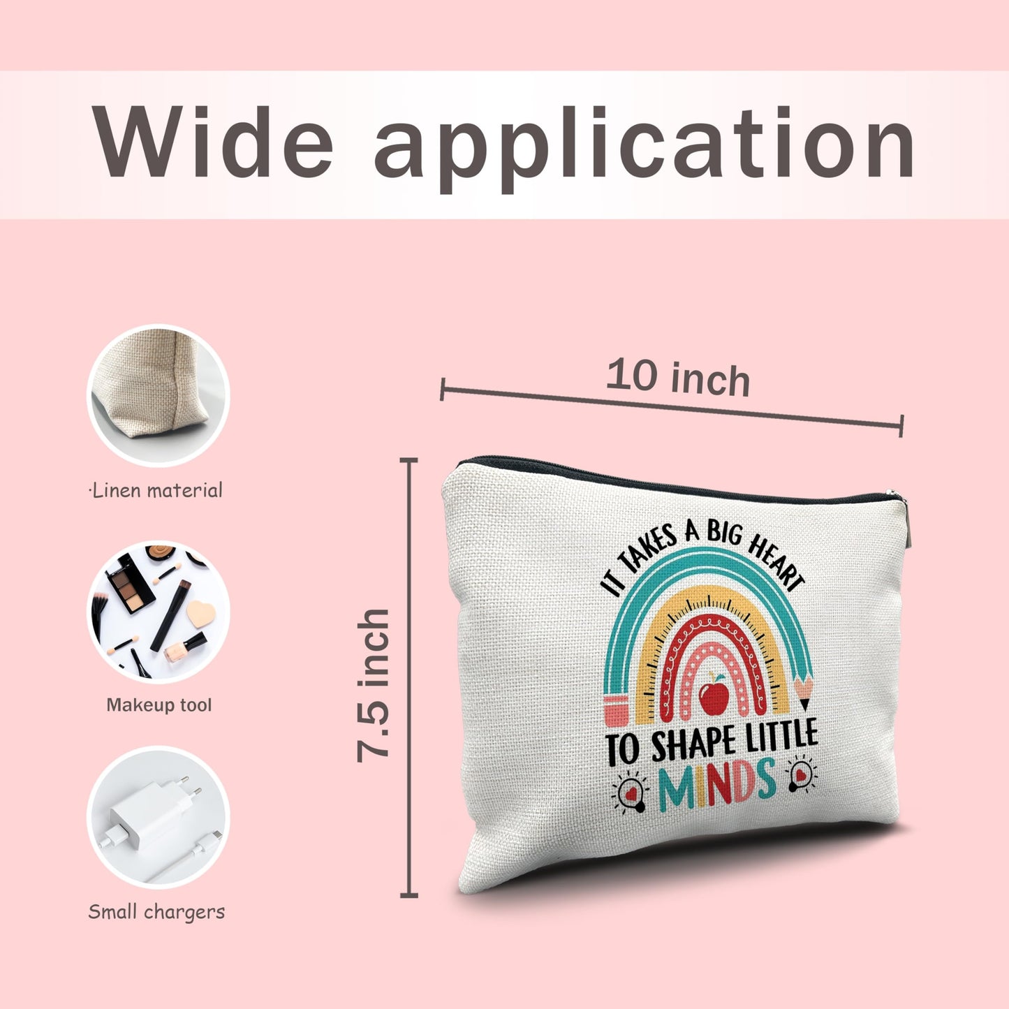 Nogrit Teacher Accessories Survival Kit Makeup Cosmetic Bag,Groovy It's Me Hi I'm the Teacher Makeup Travel Toiletry Bag,Back to School Thank You Gifts for Best Teachers Gifts BST220