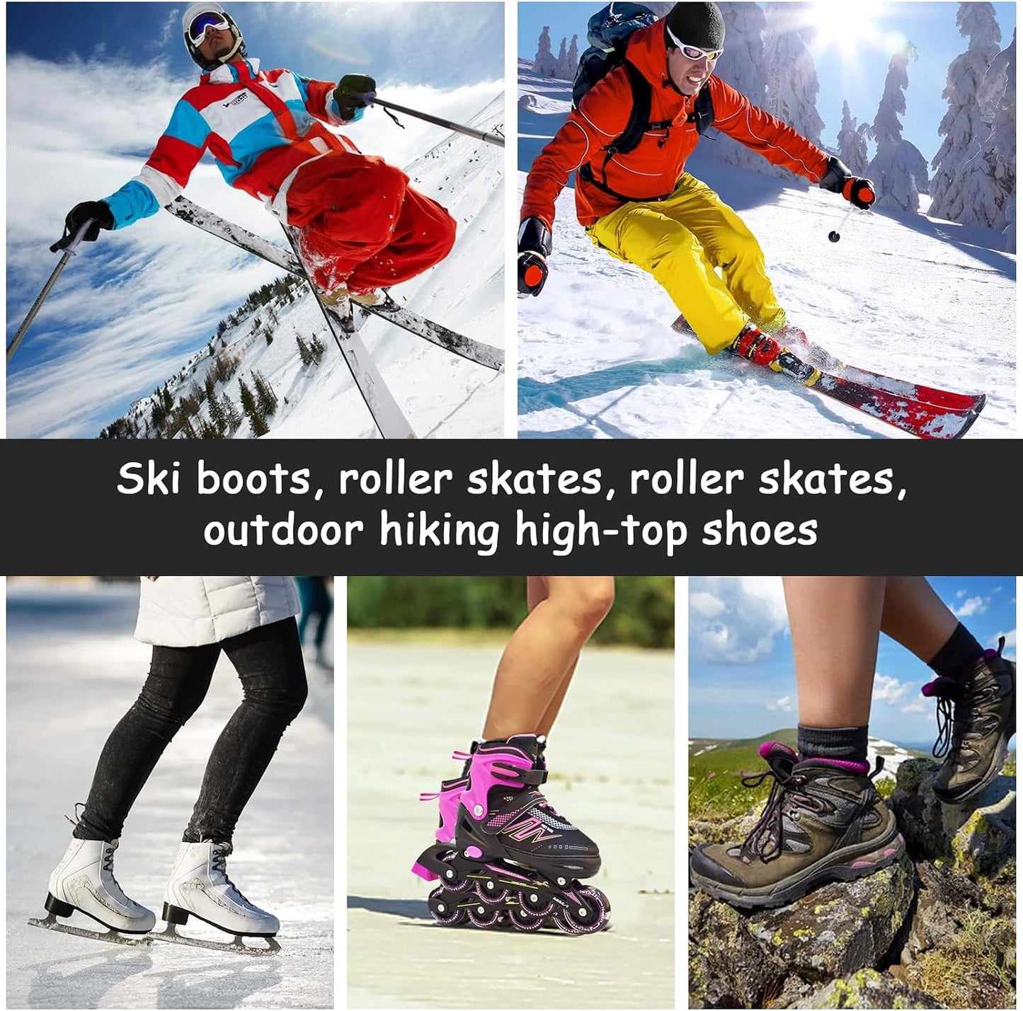 Ski Boot Horn - 3 Sizes Ski Boot Shoe Horn, Cuttable Plastic Shoe Horn for Ski Snowboard Boots, Makes Putting On Ski Or Snowboard Boots Easier, Shoe Helper Tool for Skiers of All Ages WN420