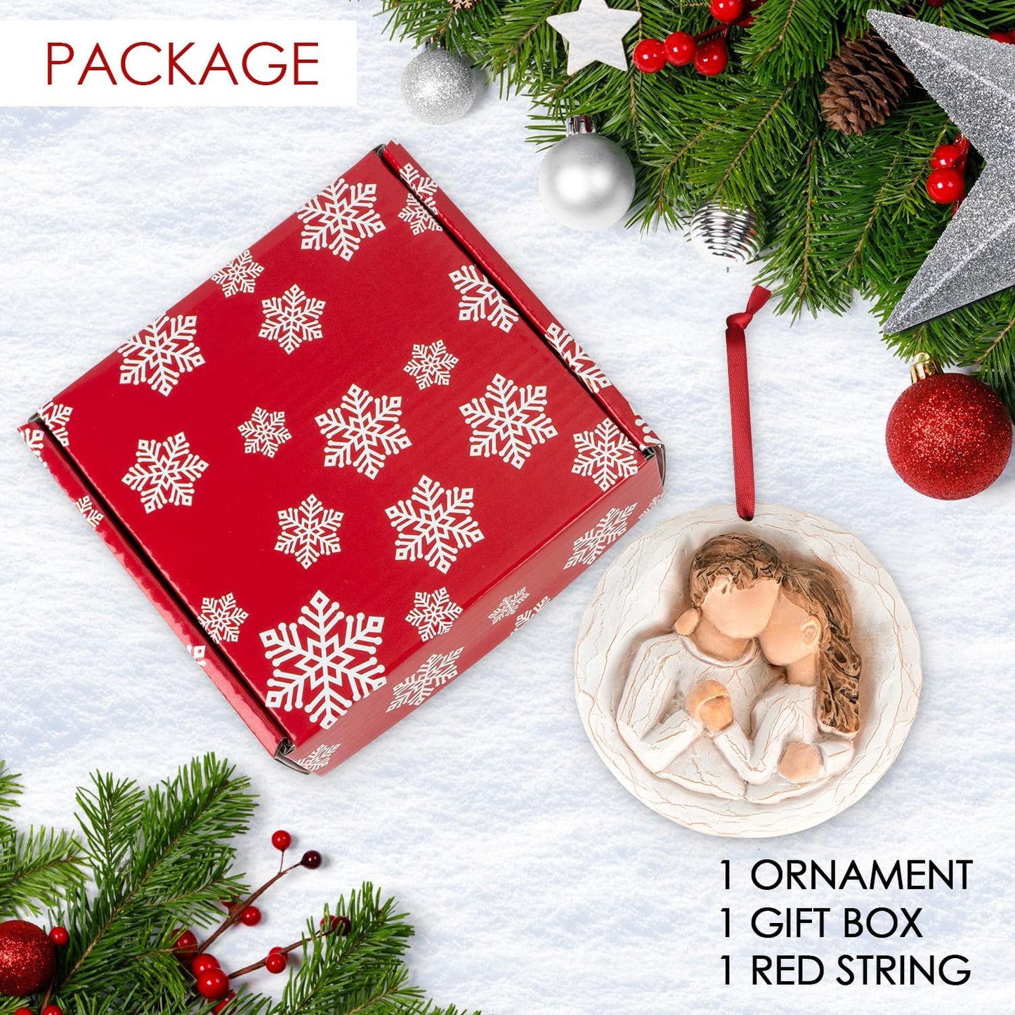 3D Christmas Ornament 2026 Wedding Gifts for Couple - Romantic Our First Christmas Married Engaged Ornament Bridal Shower Gift - Just Married Ornaments for Xmas Tree, Mr and Mrs Gifts for Newlyweds BST326H