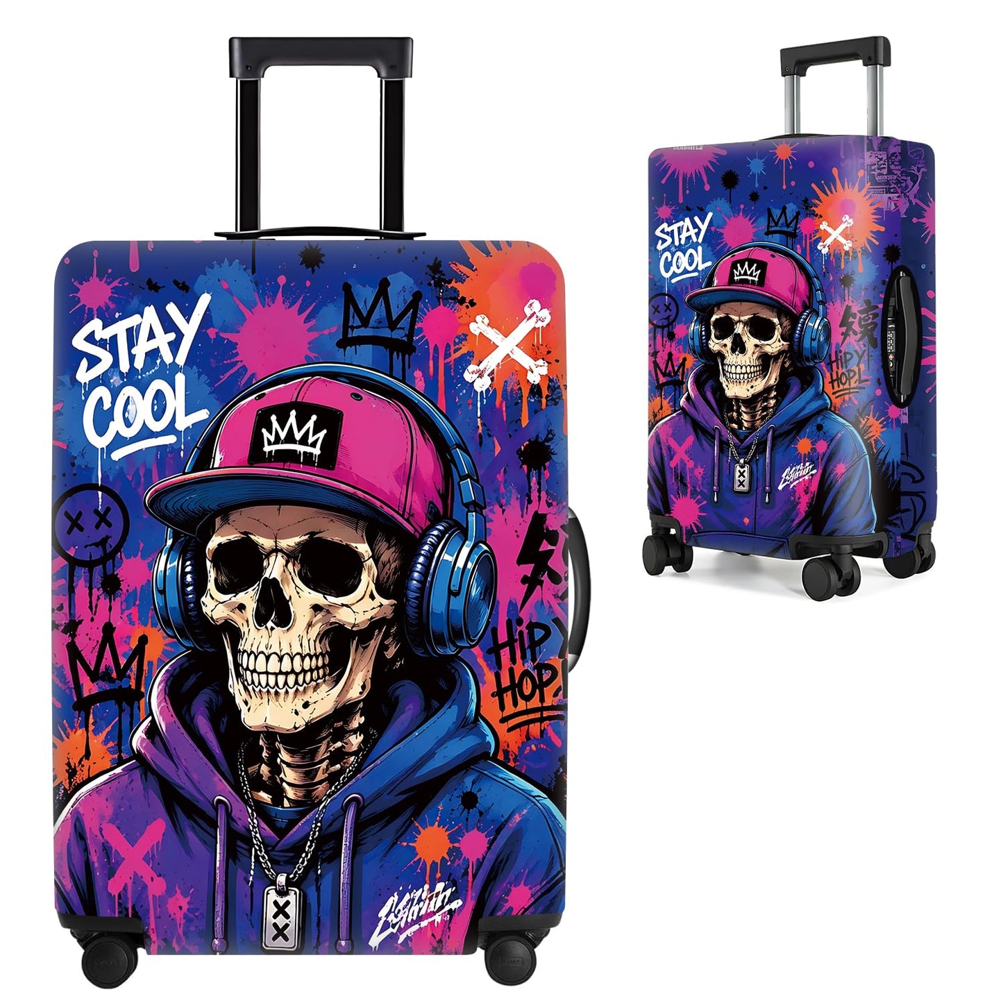 Colorful Abstract Art Luggage Cover – Vibrant Woman Face Design Suitcase Protector – Fits 32 to 34 Inch Travel Luggage,XL BST202