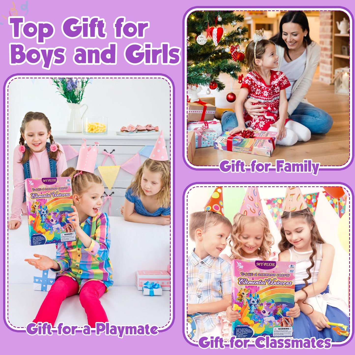 MyPixie Poke Art Kits for Girls, Arts and Crafts for Kids 4-8, DIY Creative Activity Toys, Christmas Birthday Gifts for Girls 4 5 6 7 8 9 10 Year Old