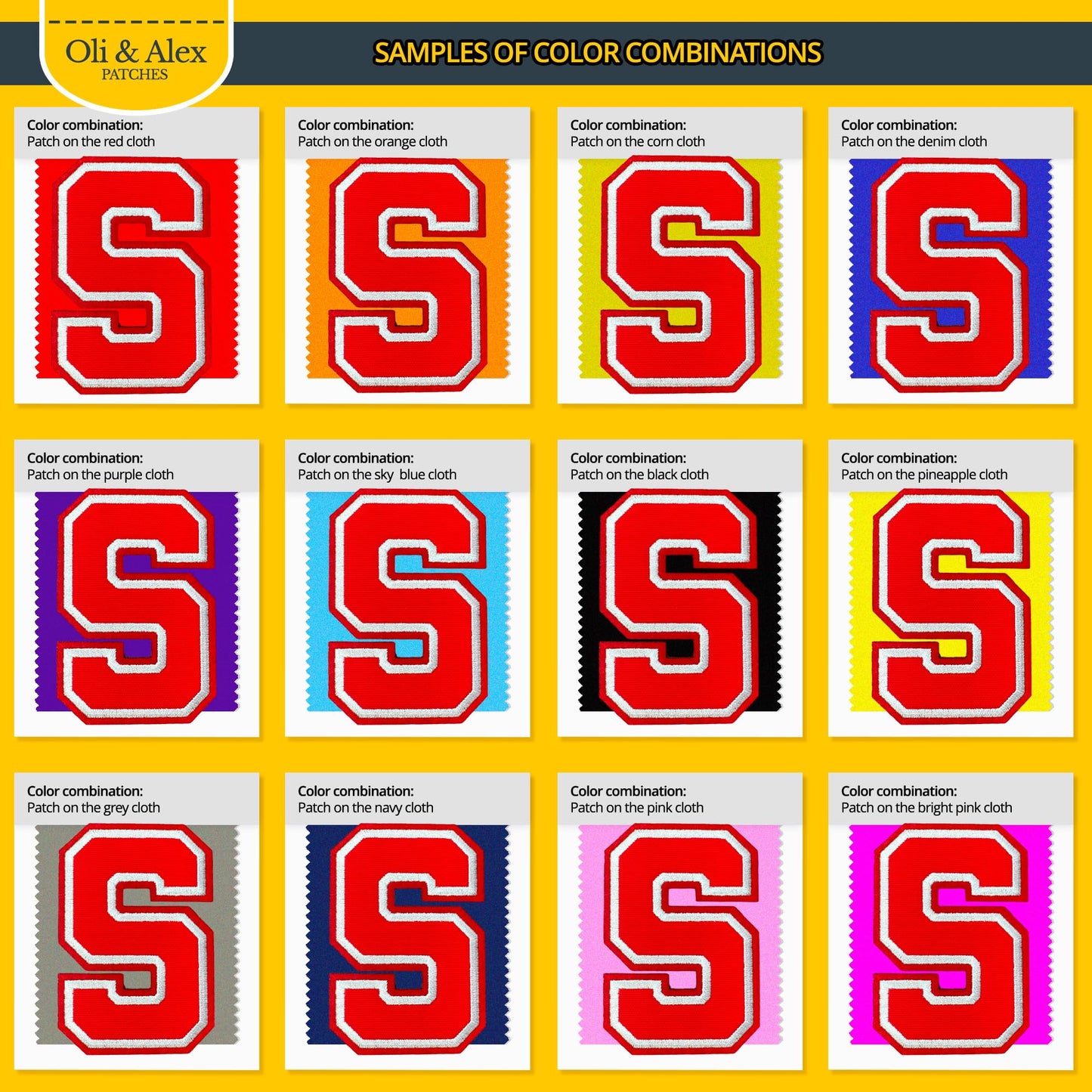 Iron On Letters Patches Premium Quality - Letter for Clothing - Varsity Patch Transfer for Clothes - Embroidered Letters Patches for Jersey Jackets - Sew on Appliques Red BST220