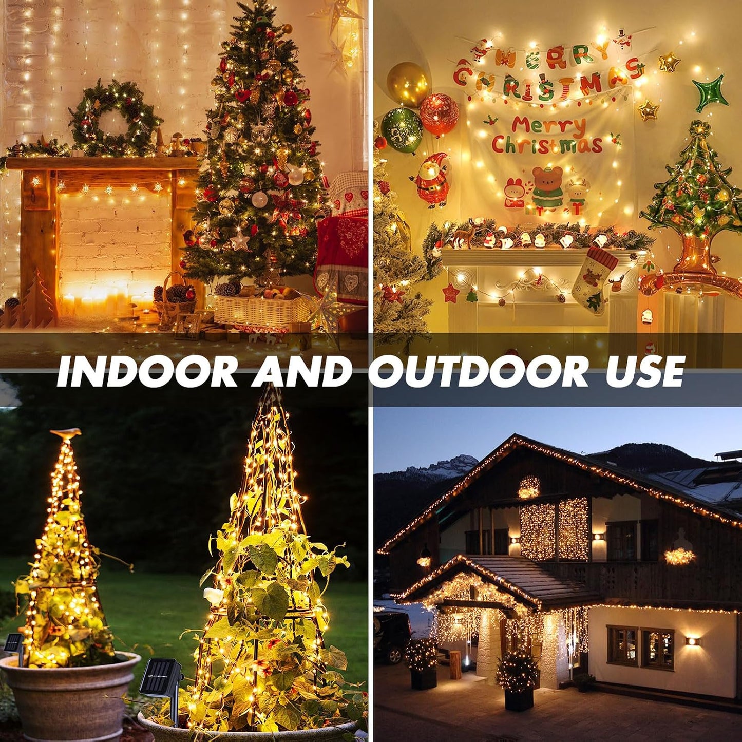 Fairy Lights 33FT 100 LED Fairy String Lights Battery Operated with Remote, 8 Modes Outdoor Waterproof Led Twinkle Lights for DIY Party Wedding Christmas Decoration Warm White WN420