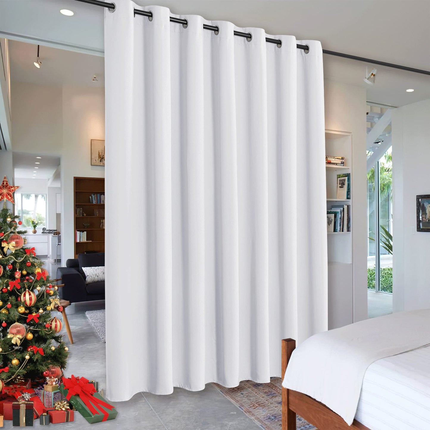 RYB HOME Room Divider Curtains Thermal Insulated Noise Reduce Privacy Window Curtains for Kids Bedroom Nursery Laundry Room Partitions, Wide 150 inches x Long 96 inches, Teal, 1 Panel BST220