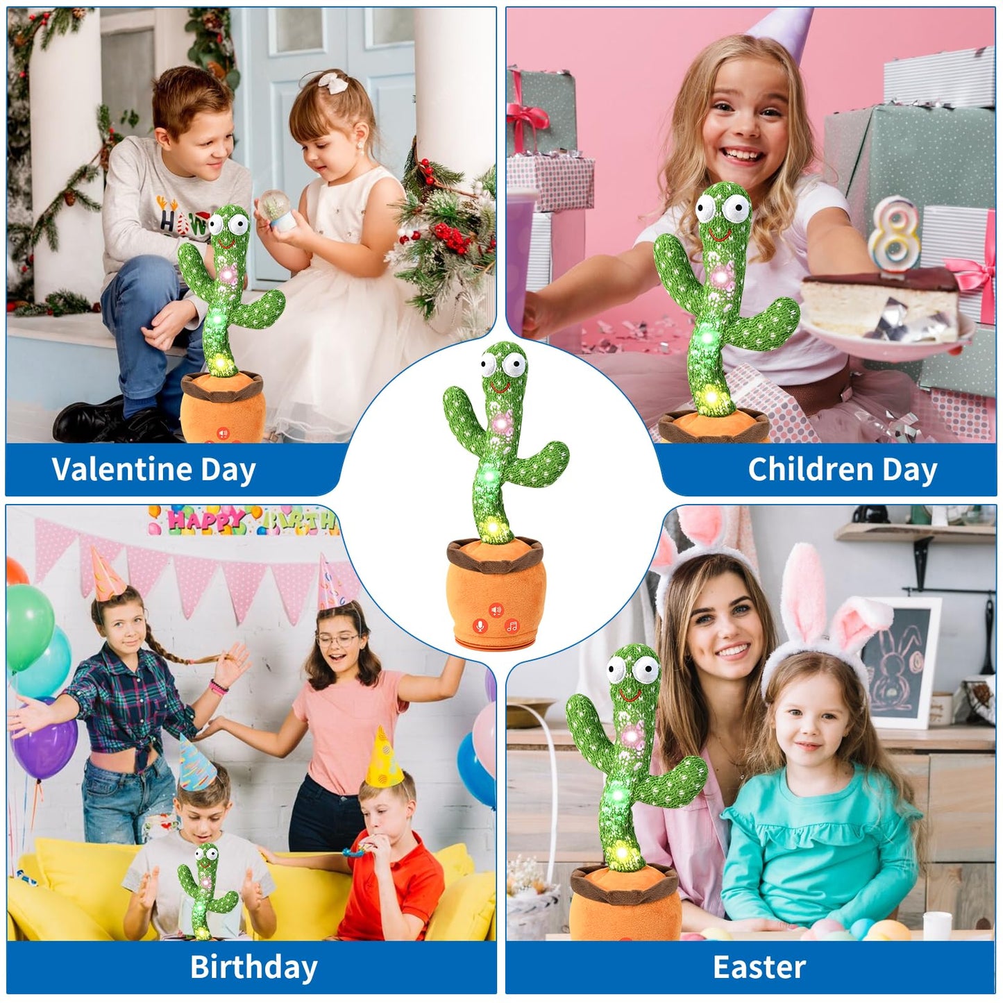 Rechargeable Baby Toys 3-6 6-12 12-18 Months Dancing Talking Cactus N26