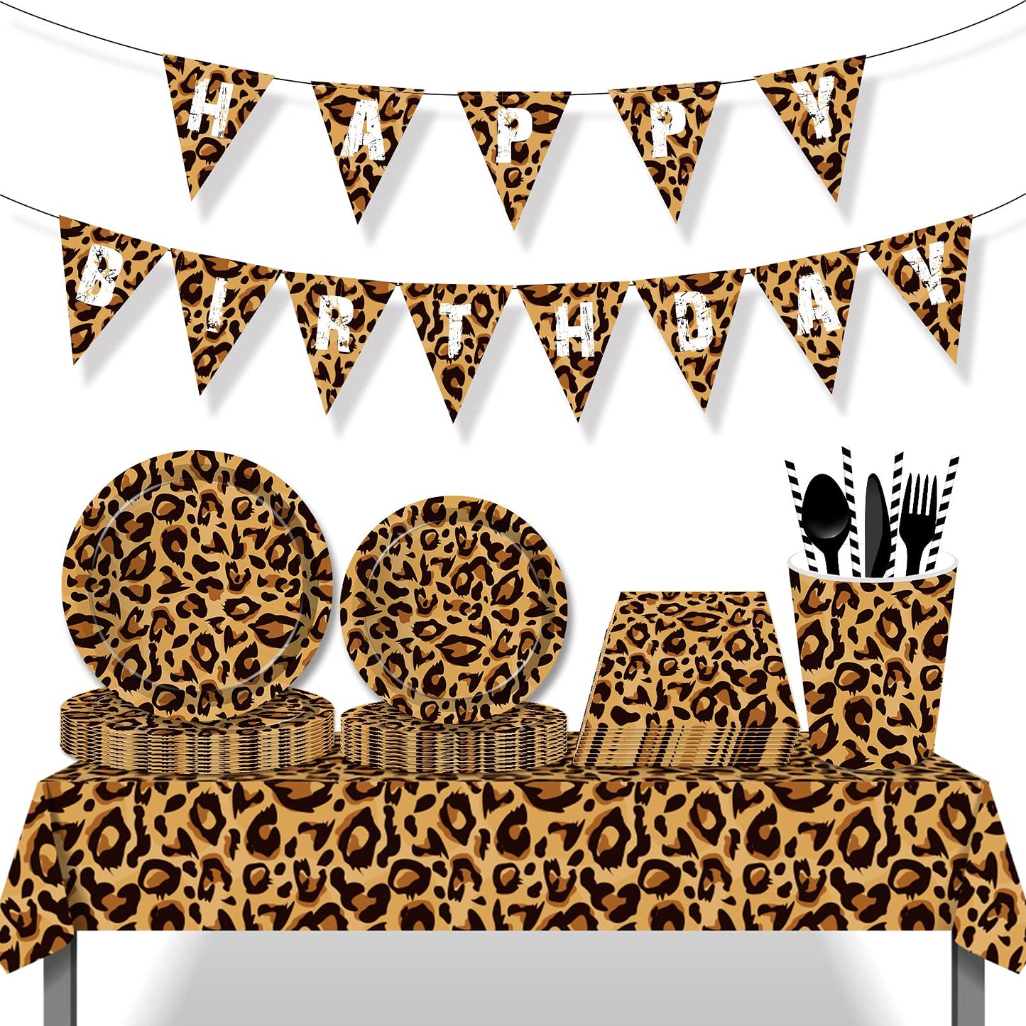 40pcs Animal Leopard Print Party Napkins Disposable Jungle Animal Print Tableware Dinner Napkin for Safari Leopard Themed Birthday Baby Shower Party Supplies BST220