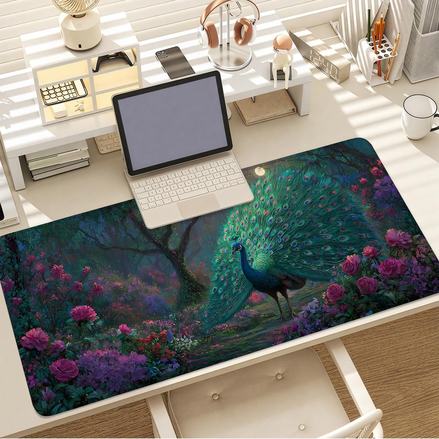 Mouse Pad Gaming Mousepad 31.5 x 11.8in Large Mouse Pad for Keyboard and Mouse with Anti-Slip Rubber Base, Keyboard Pad XL Mouse Mat for Home and Office,Snowy Forest WN420
