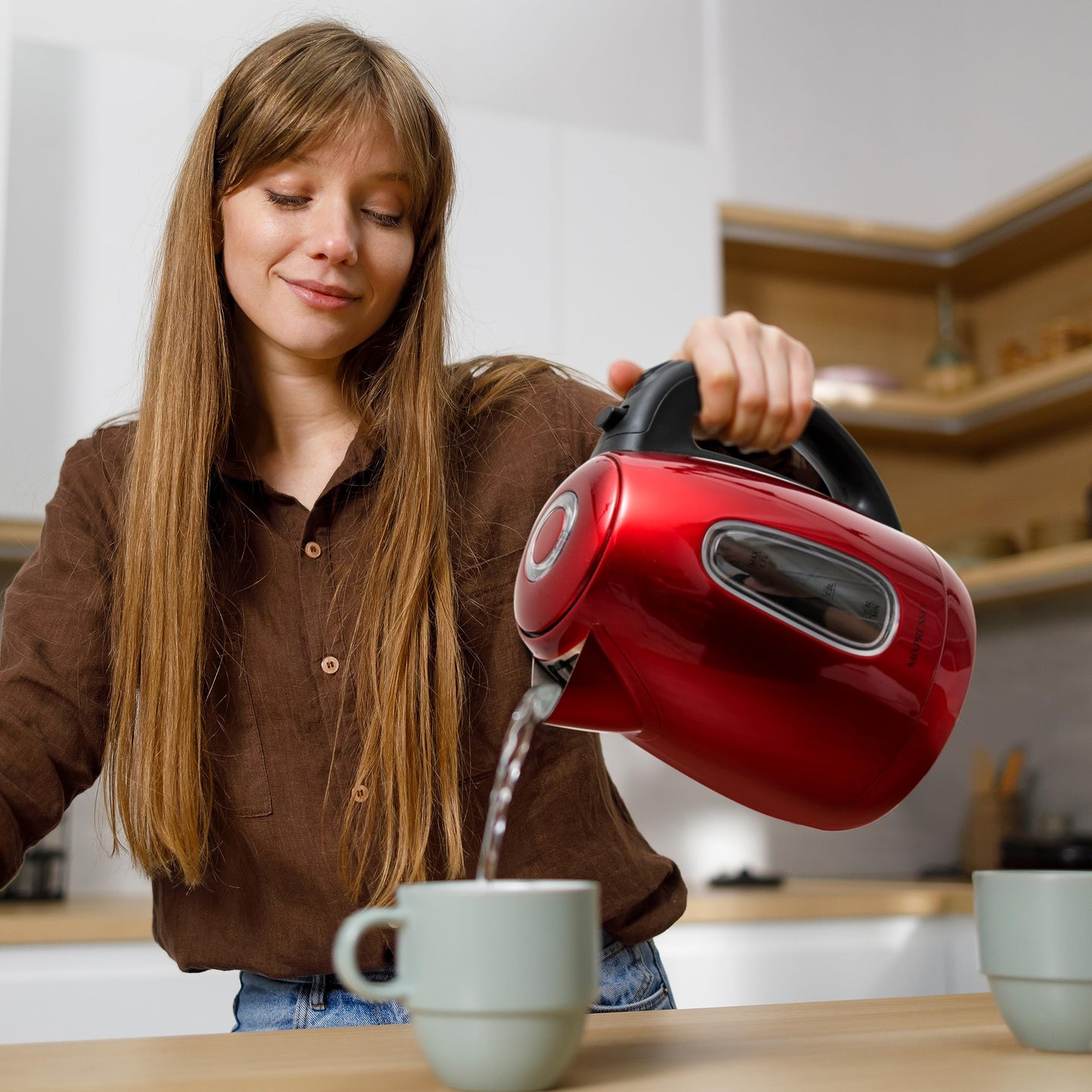 Mixpresso Electric Kettle Temperature Control, Hot Water Kettle Electric, Cordless 1 Liter Capacity, Keep Warm & LED Indicator, Auto-Shutoff, Boil-Dry Protection, Stainless Steel Electric Kettle BST220