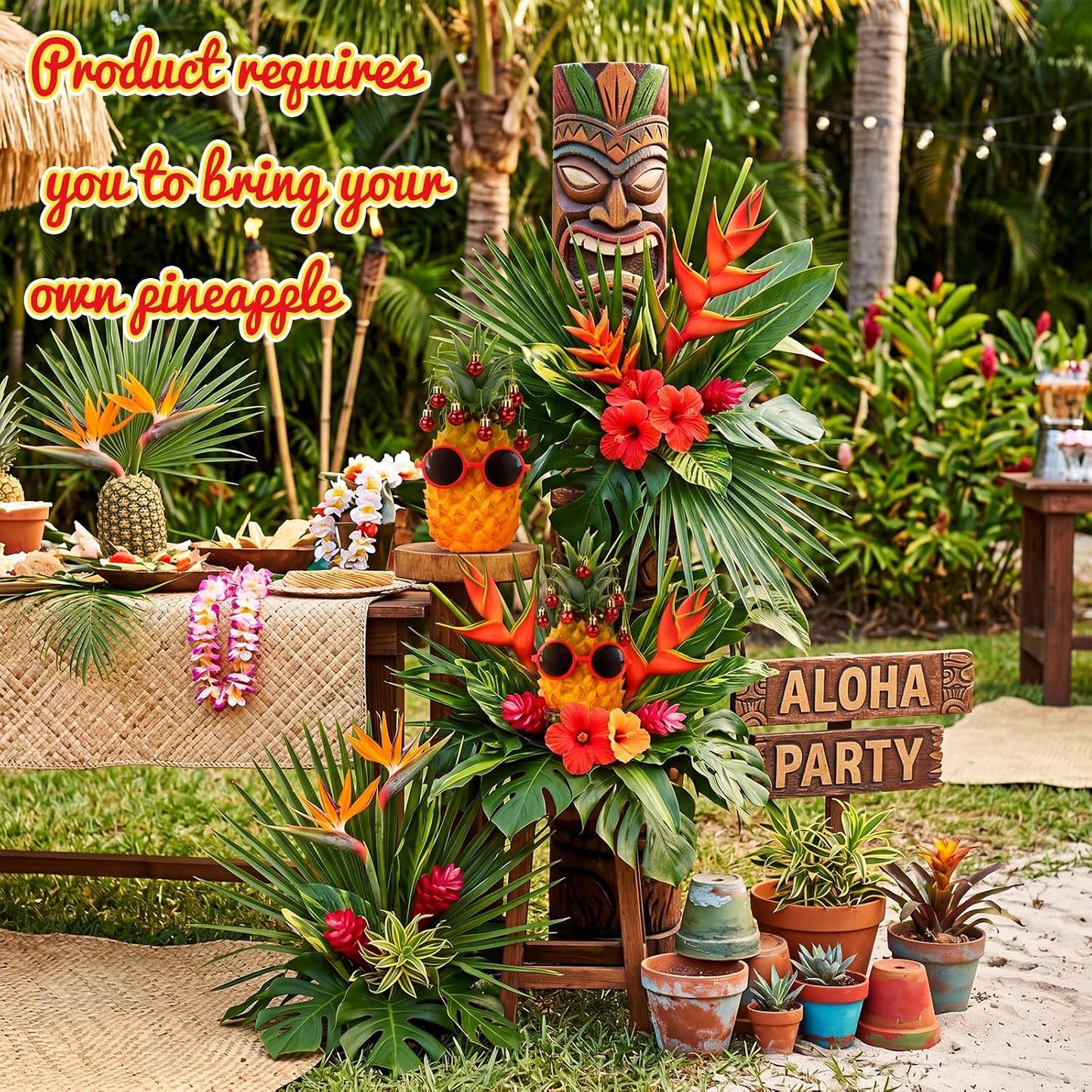6 Sets Accessories for Pineapple Summer Christmas Tree 72 Shatterproof Mini Balls & 6 Sunglasses WN420