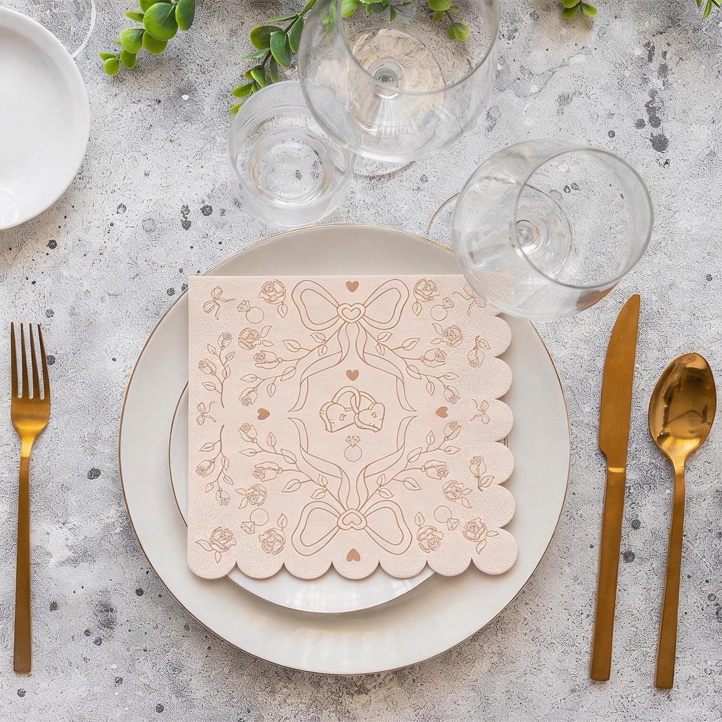6.5inch Tan Bride Bachelorette Decorations Bride To Be Classy Scalloped Napkins Bridal Shower Decoration Neutral Beige Bachelorette Napkins Decor for Engagement Bach Wedding Party Supplies (100PCS) BST220