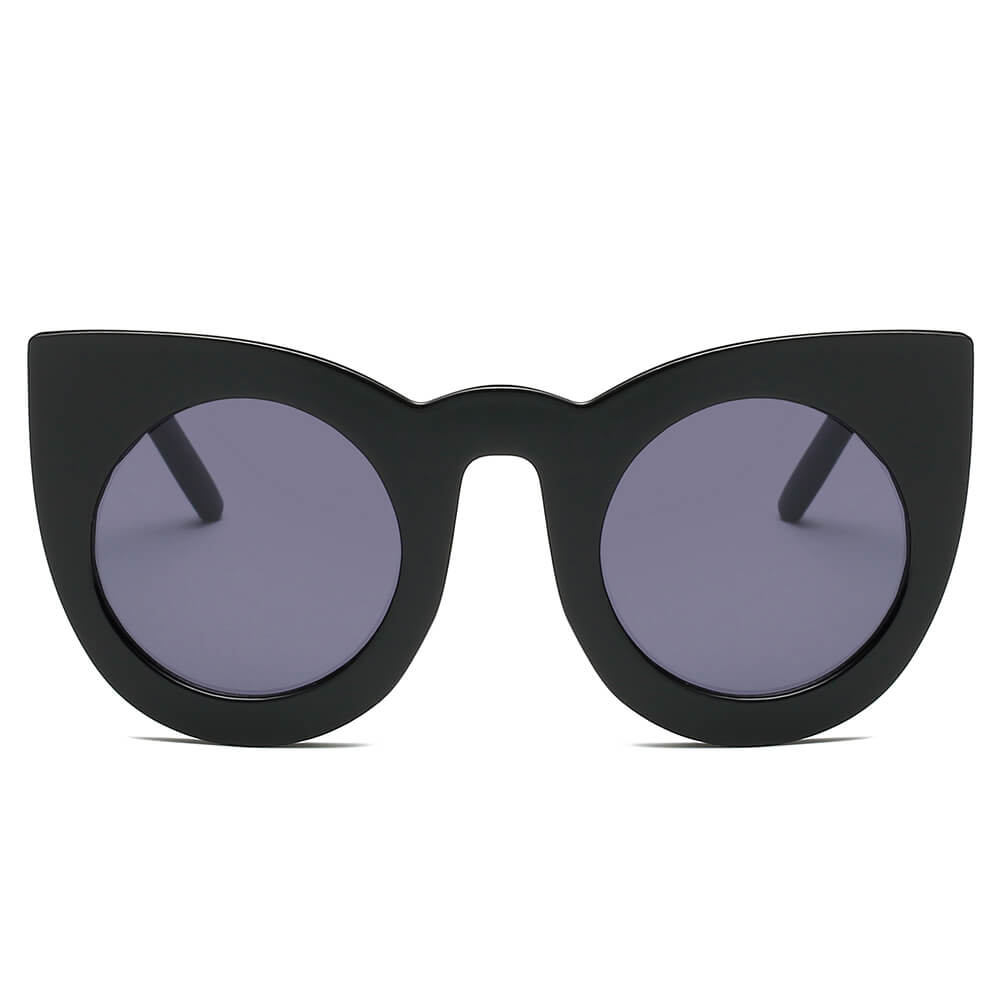 Hinton - Women Round Cat Eye Oversize Sunglasses