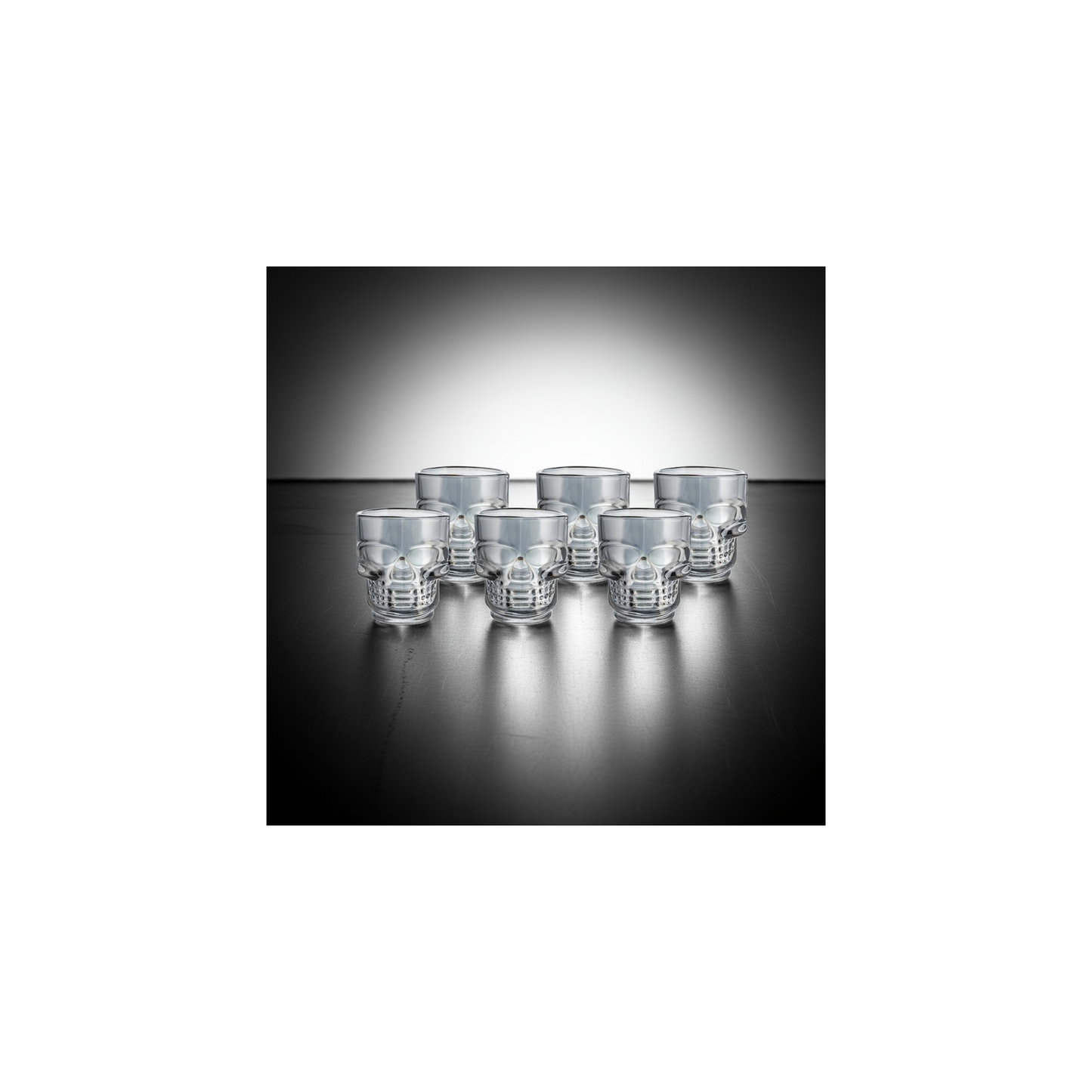 Set of 6 Skull Shot Glasses – 1.75 oz Glass Novelty Drinkware for Halloween Parties, Cocktail Bars & Home Decor-4