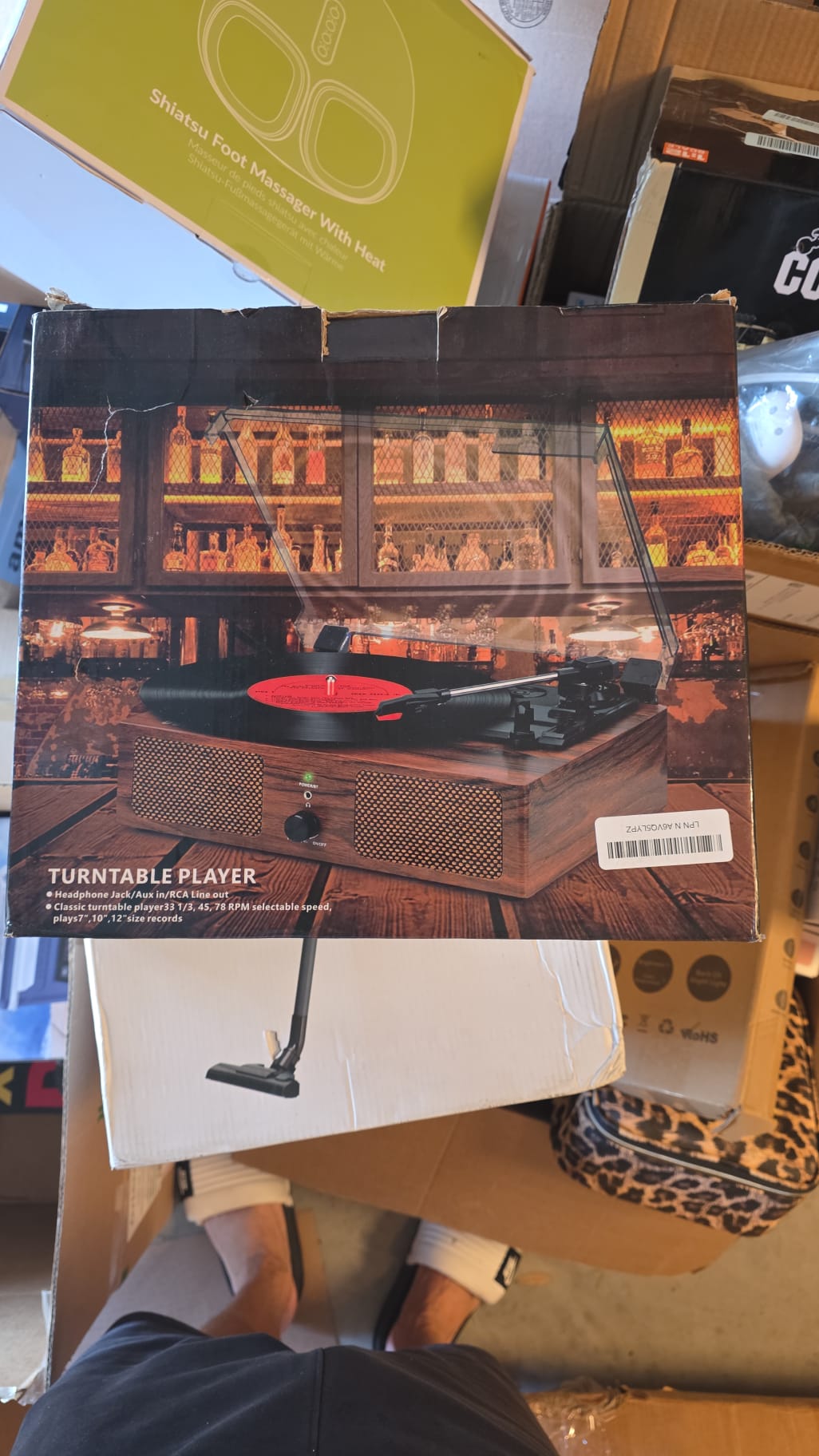 Vinyl Record Player Wireless Turntable with Built-in Speakers and USB 30