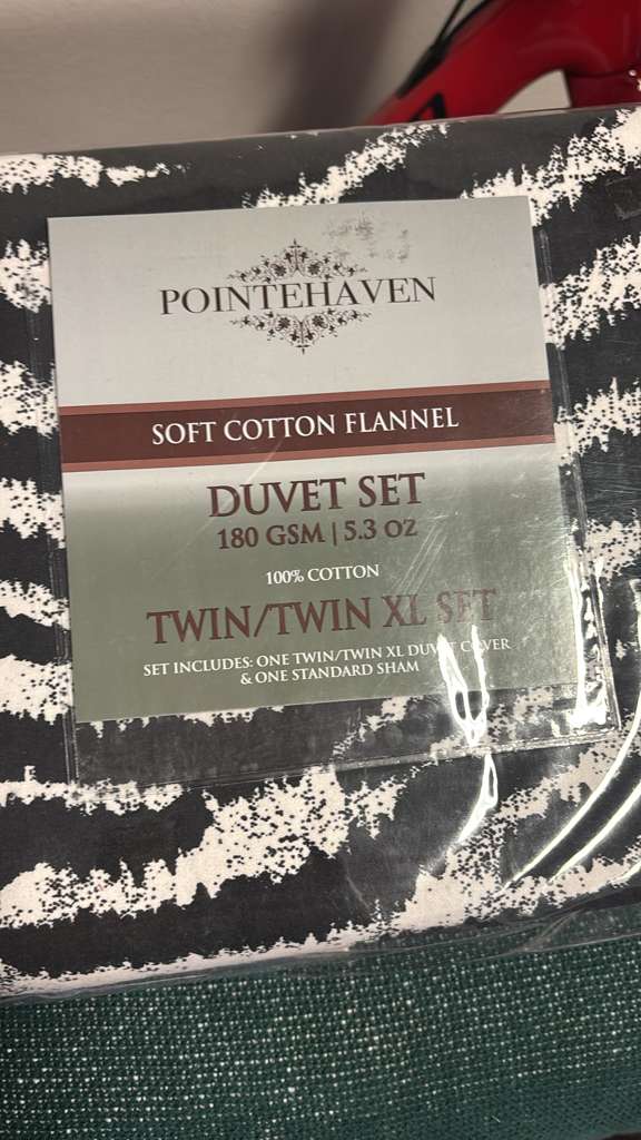 Pointehaven 180 GSM Cotton Flannel Duvet Set - Twin/Twin XL, Zebra 45