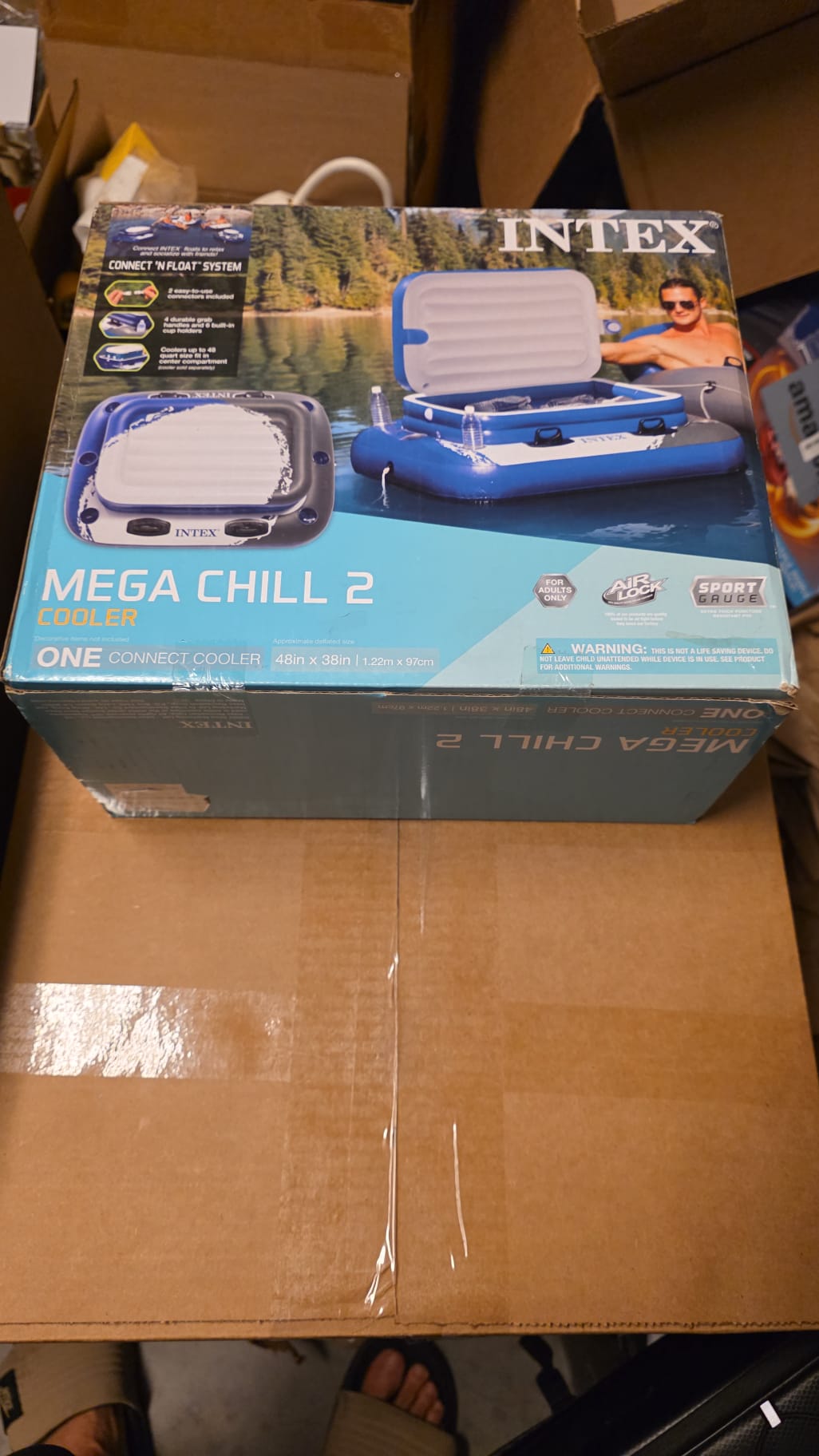 Intex Inflatable Mega Chill II 72 Can Beverage Cooler Float With Lid 81