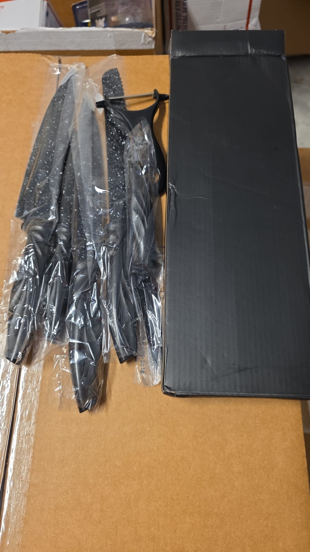 Black Speckled Marble Coated Non-Stick 6 Piece Knife Set 90