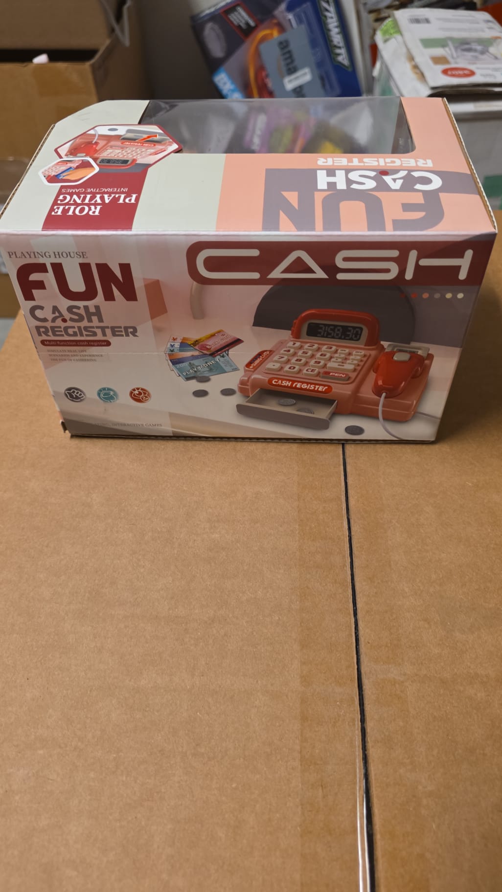 ShunLiKai Toys Fun Cash Register Pink Pretend Play Set for Kids 95-97