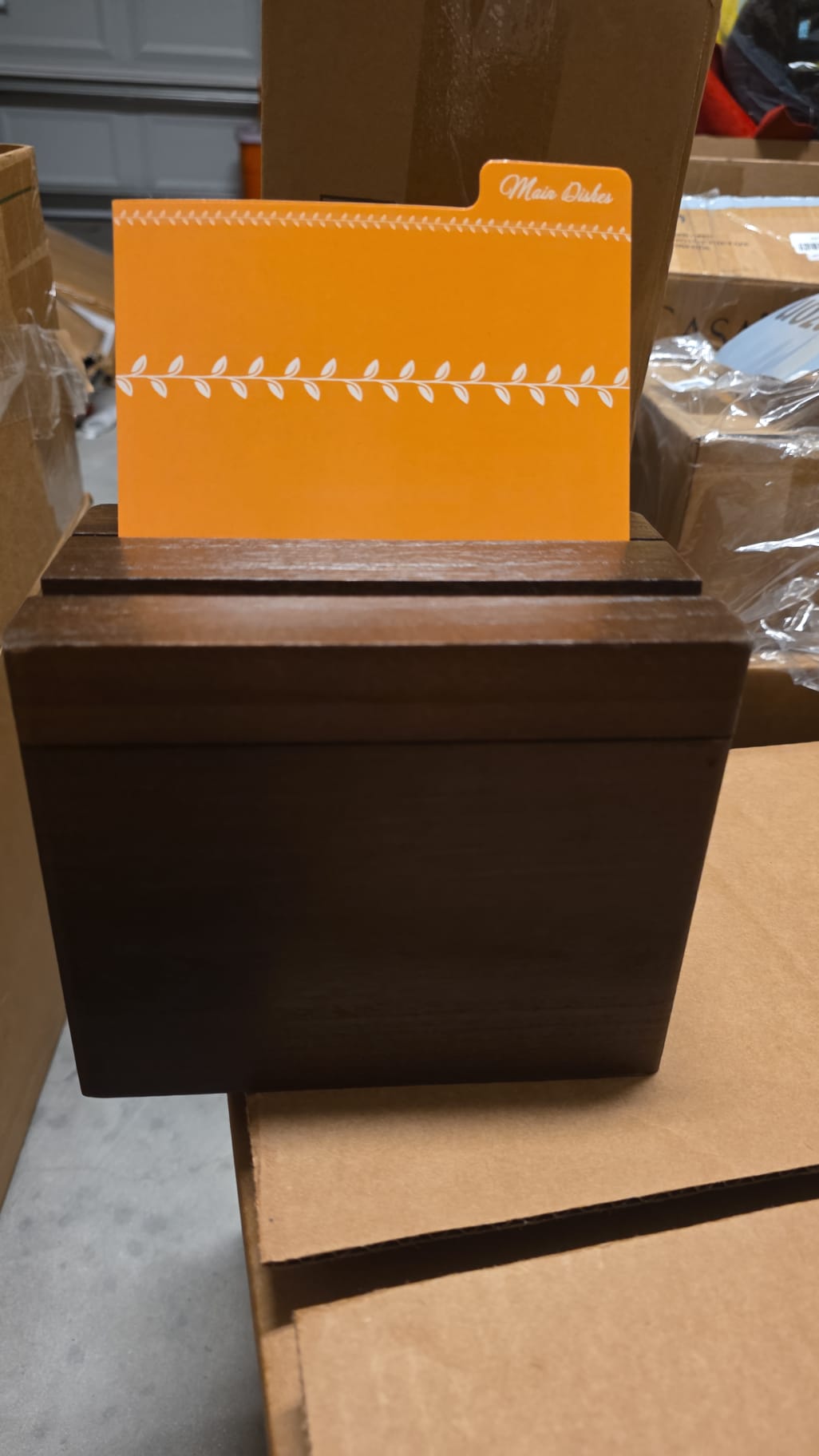 Dahey Double Slots Recipe Box Wooden Recipe Organizer 99