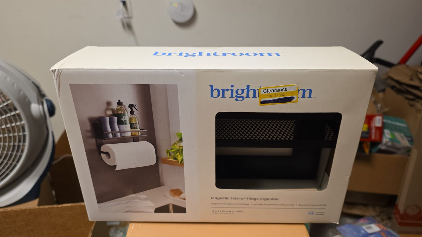 Metal Magnetic Side of Fridge Organizer with Mesh Shelf 102a