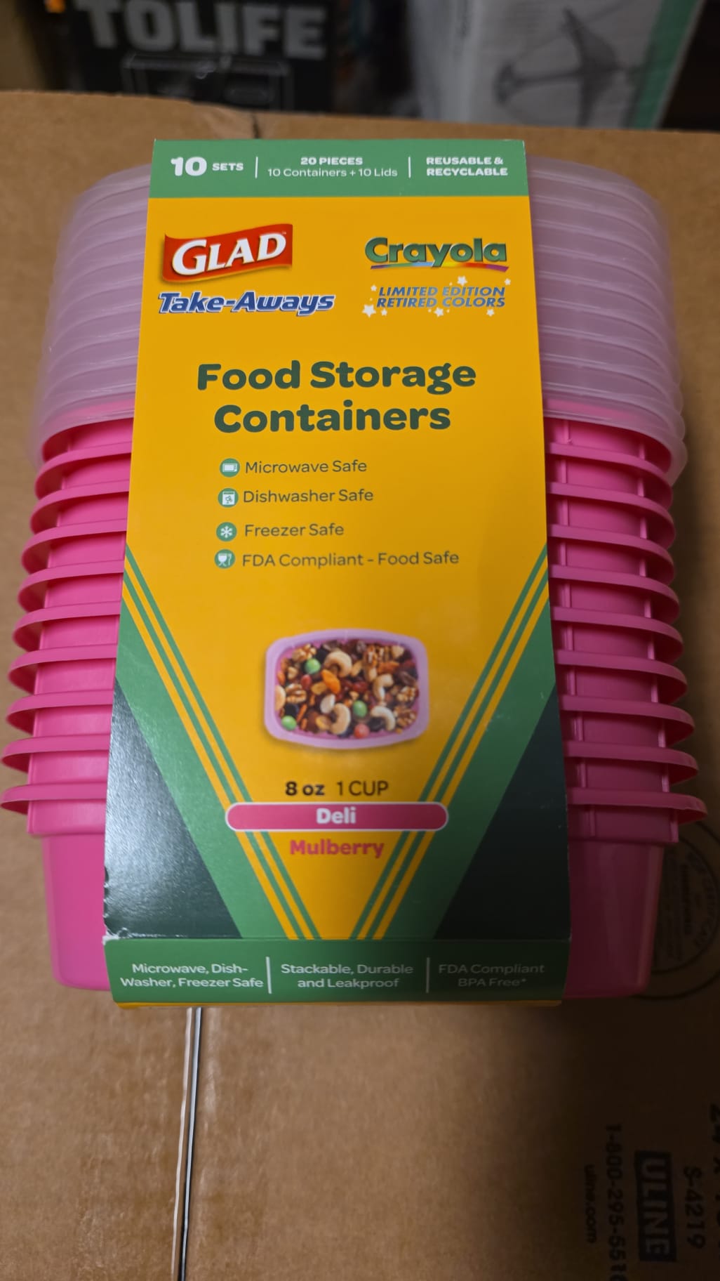 Glad X Crayola 8oz 1 Cup Food Storage Containers Mulberry 98