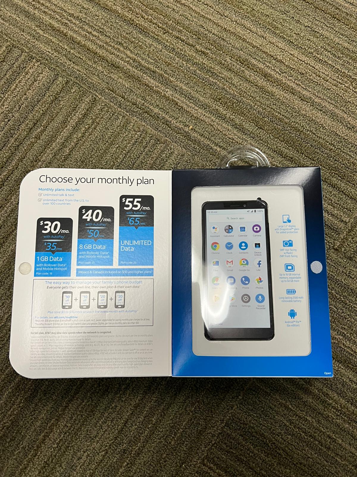 AT&T Prepaid AT&T RADIANT Core 16GB Prepaid Smartphone