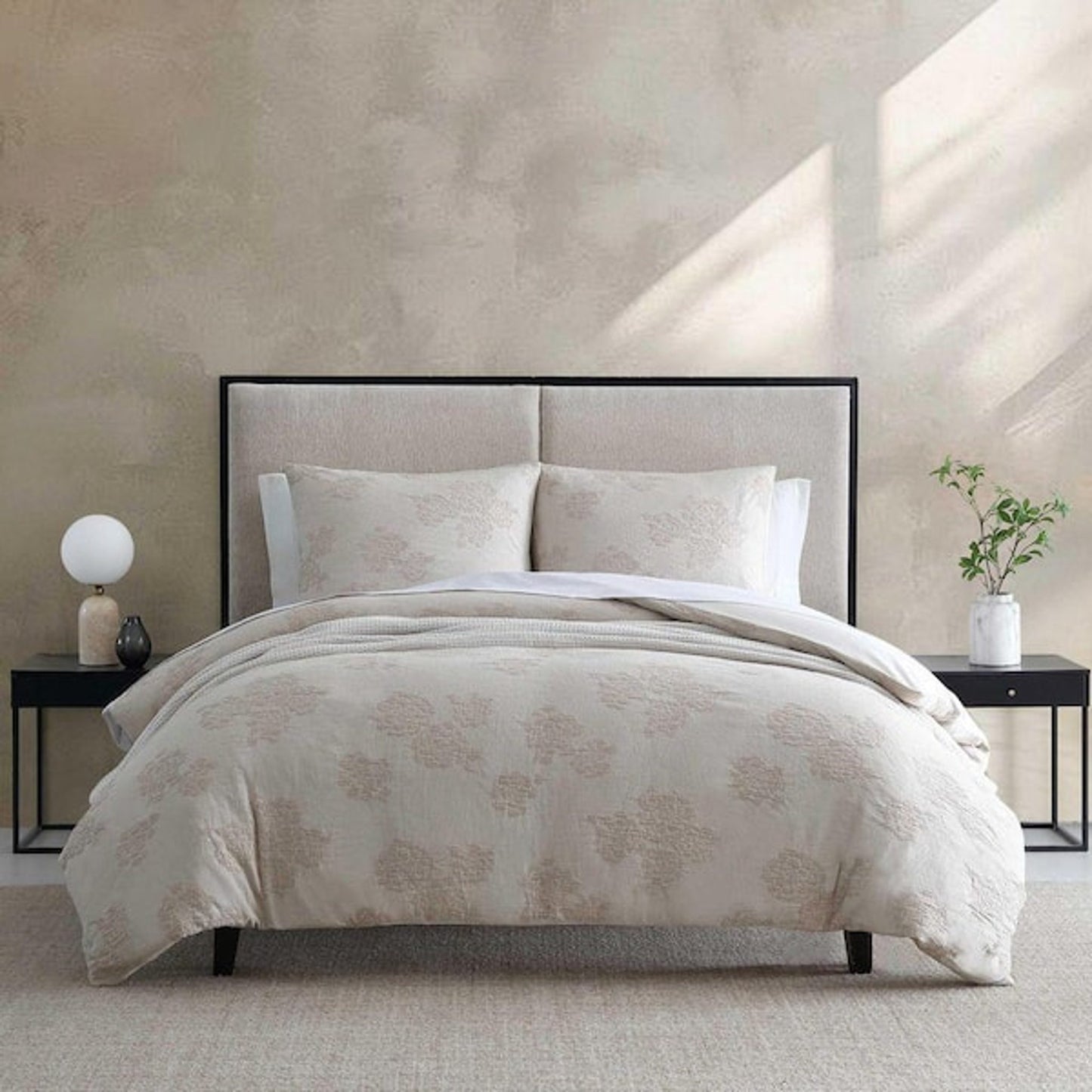 Threshold King Ikat Duvet Cover Set Ivory/Mauve - Cotton Slub