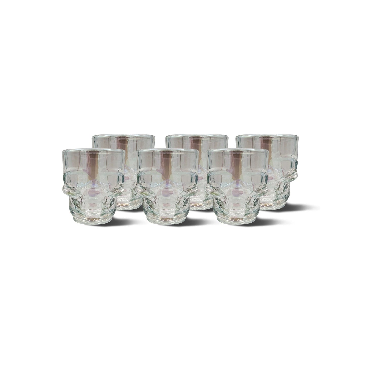 Set of 6 Skull Shot Glasses – 1.75 oz Glass Novelty Drinkware for Halloween Parties, Cocktail Bars & Home Decor-0
