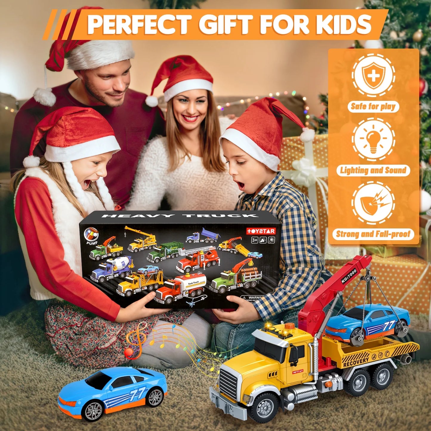 TOYSTAR Kids Tow Truck Toys, 15" Large Toddler Car Toys 88