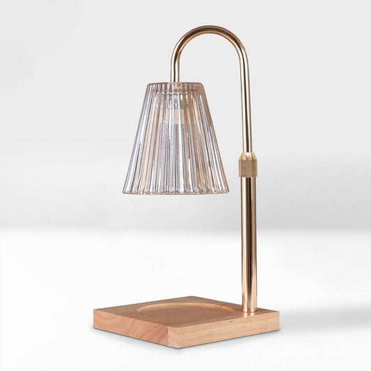 SpaRoom Crystal Ribbed Candle Lamp Warmer, Rose Gold TG1011