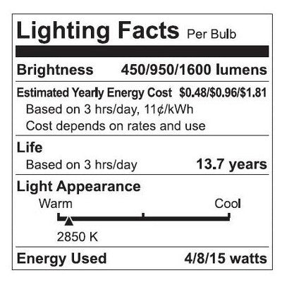 GE Reveal HD+ LED 3-Way Light Bulb, 150W Equivalent, 1600 Lumens