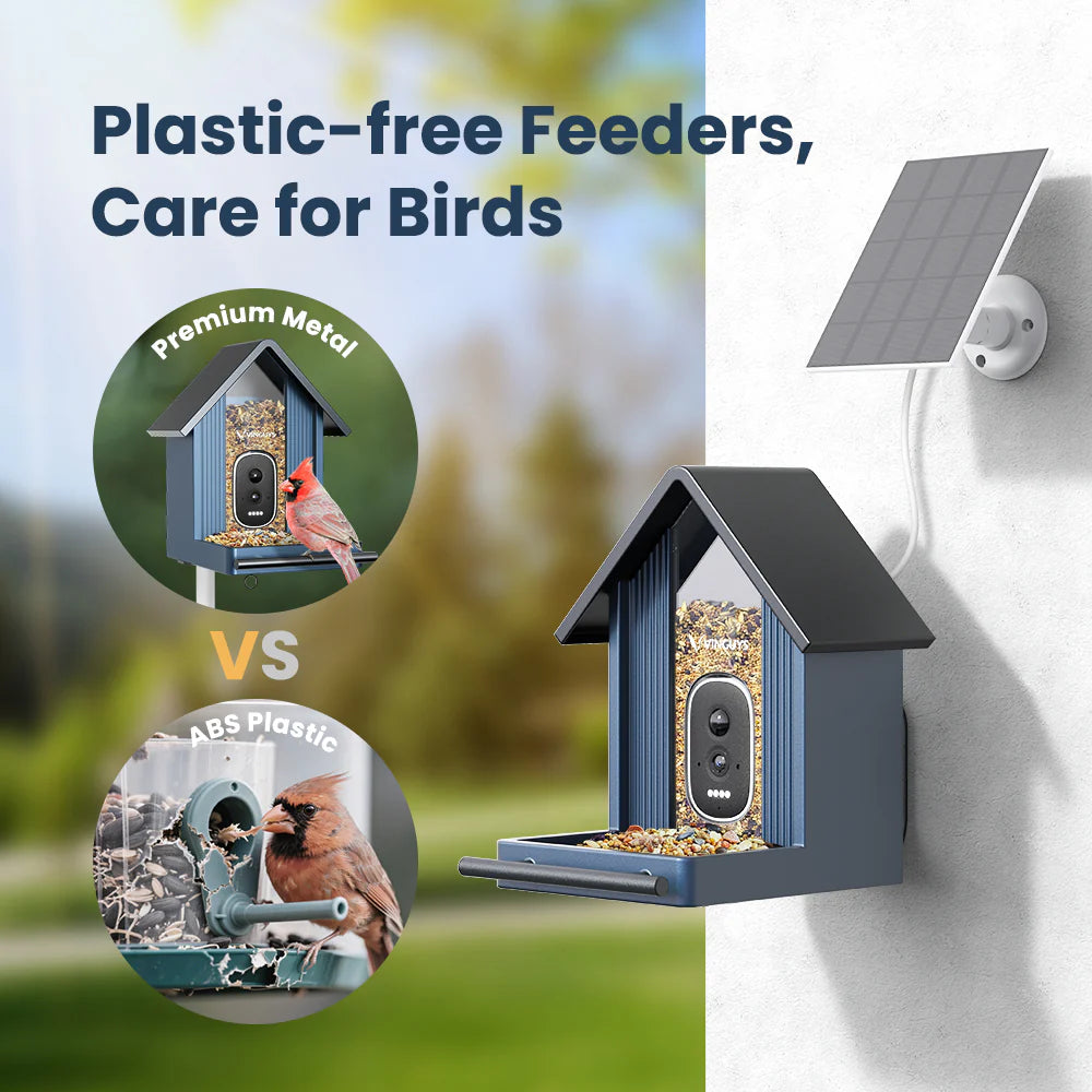 VINGUYS V-Metal Smart Metal Bird Feeder with Camera – Durable Outdoor Birdwatching 85