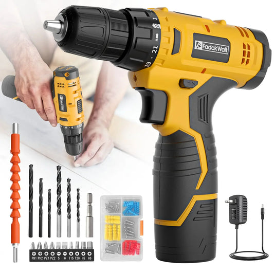 12V Cordless Drill Set, 650RPM Power Drill Driver with 21+1 Clutch Settings no battery 16