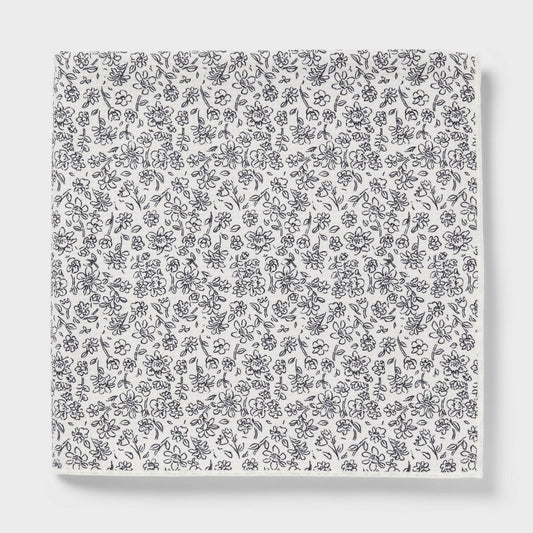 Room Essentials Quick Dry Waffle Floral Bath Towel Black