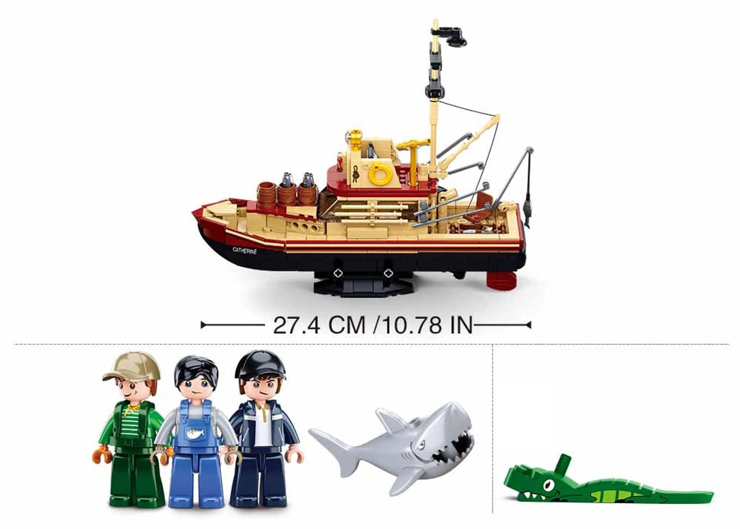 Model Bricks Great Shark Ship Building Brick Kit (592 pcs)