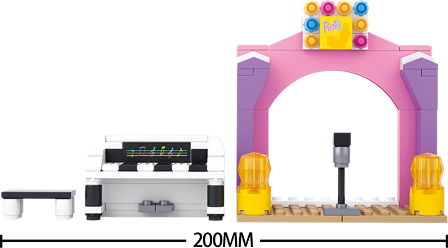 Girl's Dream Piano Solo Stage Building Brick Kit (109 pcs)