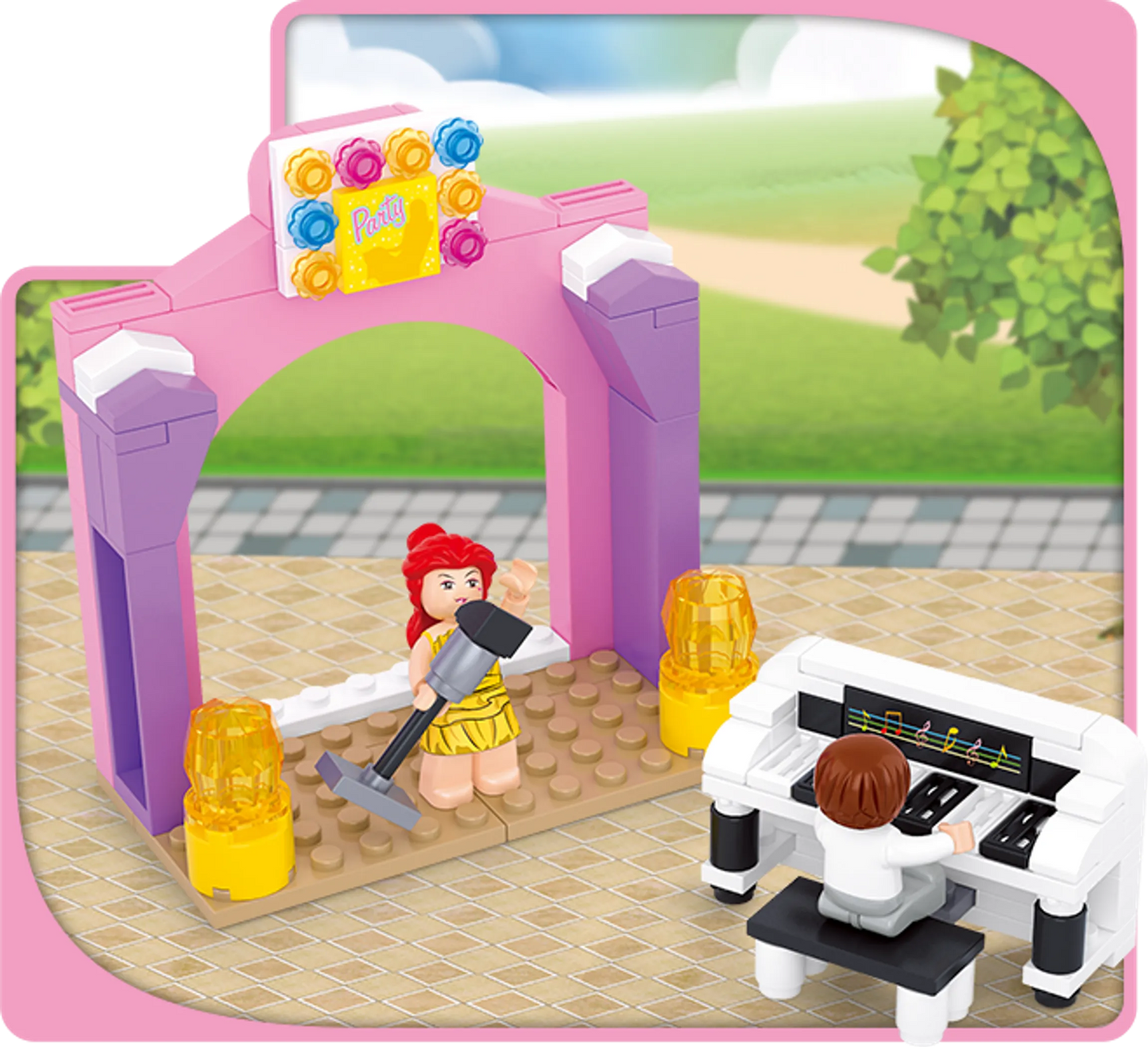 Girl's Dream Piano Solo Stage Building Brick Kit (109 pcs)